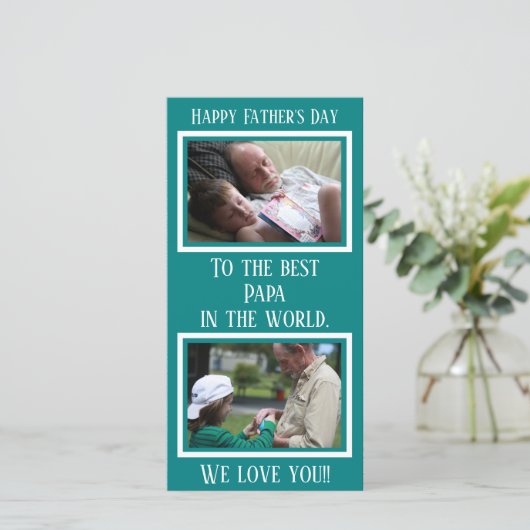 Großvater | Vatertag | Benutzerdefiniertes Aquamar (Stehend Vorderseite)