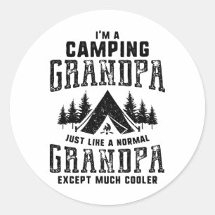 Großvater Vatertag Geschenk Camping Opa Männer Runder Aufkleber