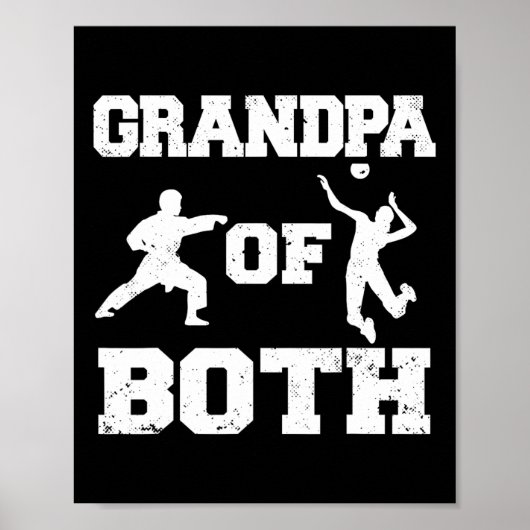 Großvater von Funny Volleyll und Karate Opa Poster (Vorne)