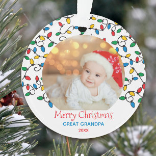 Großvater-Weihnachtsbeleuchtung-Foto Ornament
