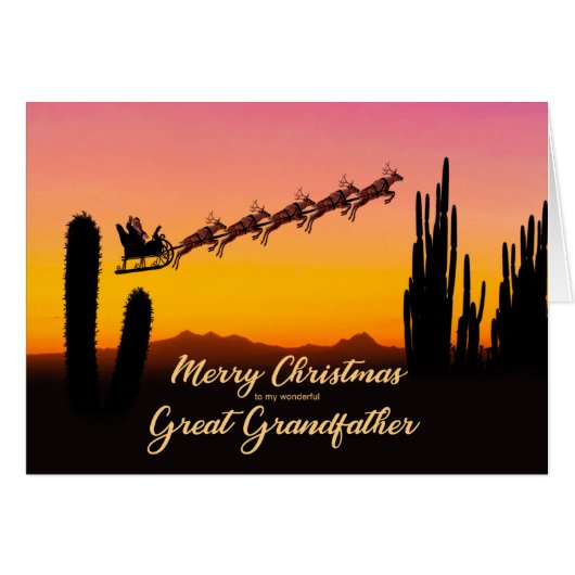 Großvater Weihnachtsmann über Wüste (Vorderseite (Horizontal))