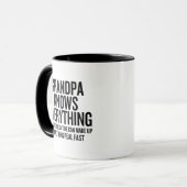 Großvater weiß alles, was lustig ist tasse (Vorderseite Links)