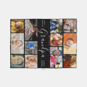 Großvater Wir Liebe Sie | Moderne Herz-FotoCollage Fleecedecke (Vorderseite (Horizontal))