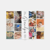 Großvater Wir Liebe Sie | Moderne Herz-FotoCollage Fleecedecke (Vorderseite (Horizontal))