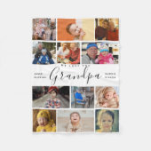 Großvater Wir Liebe Sie | Moderne Herz-FotoCollage Fleecedecke (Vorderseite)