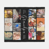 Großvater Wir Liebe Sie | Moderne Herz-FotoCollage Fleecedecke (Vorderseite (Horizontal))