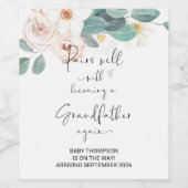 Großvater wird Vater der Schwangerschaft Weinetikett (Einzelnes Label)