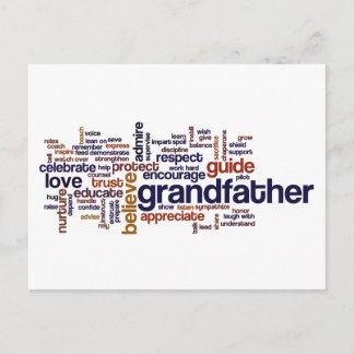Großvater Word Cloud Postkarte