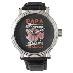 Großvater-Zitate   Papa und Enkel Armbanduhr