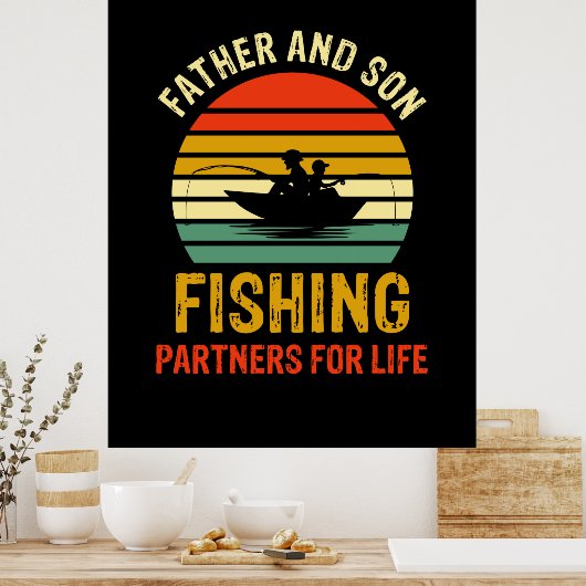 Großvater zitiert Vater- und Sohn-Fischerpartner Poster (Küche)