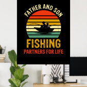 Großvater zitiert Vater- und Sohn-Fischerpartner Poster (Heimbüro)