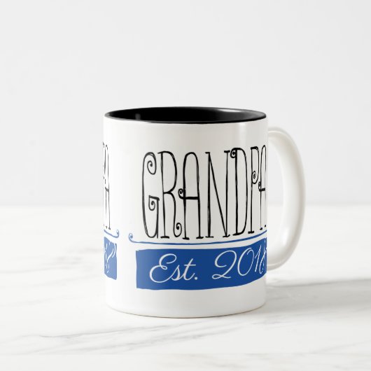 Großvaterest-Geschenk-Tasse 2018 Zweifarbige Tasse (VorderseiteRechts)