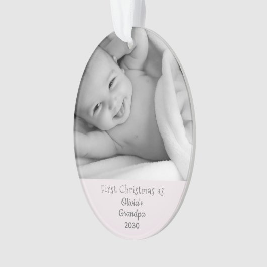 Großvaters 1. Weihnachts-Personalisierte Foto Name Ornament (Vorderseite)