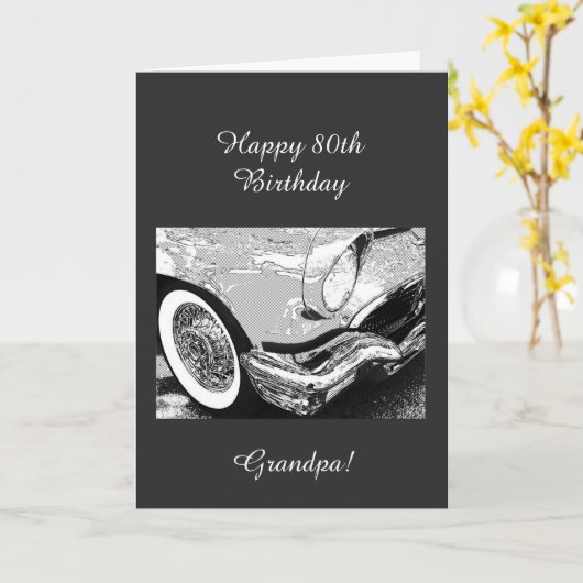 Großvaters 80. Geburtstag Karte (Gelbe Blume)