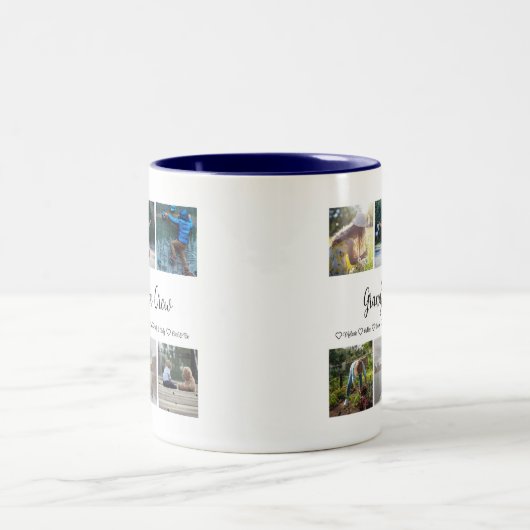 Großvaters Crew Custom 6 Foto Grid Zweifarbige Tasse (Mittel)