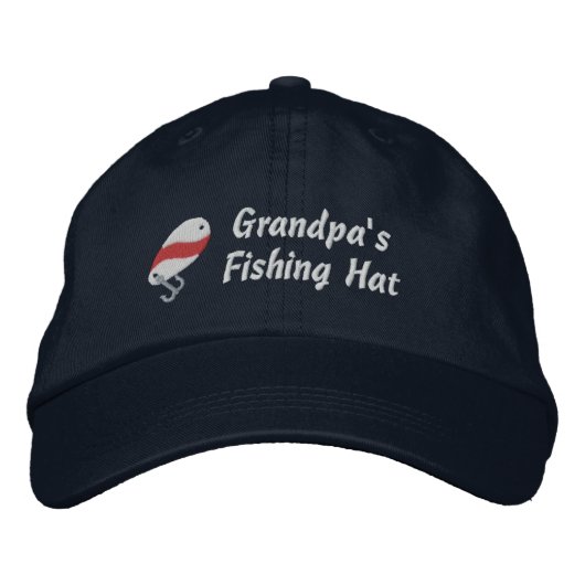 Großvaters Fishing-Hat-angepasster Name Bestickte Kappe (Vorderseite)