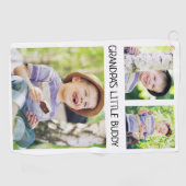 Großvaters Kleiner Buddy 3-Foto Großkind Golfhandtuch (Horizontal)