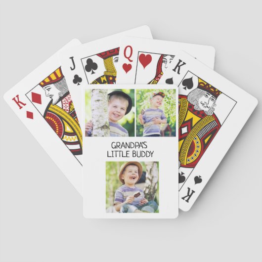 Großvaters kleiner Buddy 3-Foto-Großvater Spielkarten (Rückseite)