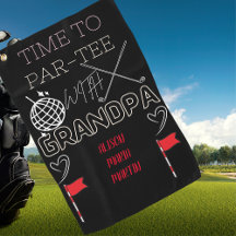 Großvaters schwarzes Golf-Handtuch mit Großkindnam