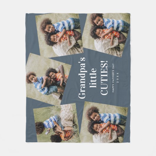 Großvaters Süssen Foto Collage Vatertag Fleecedecke (Vorderseite)