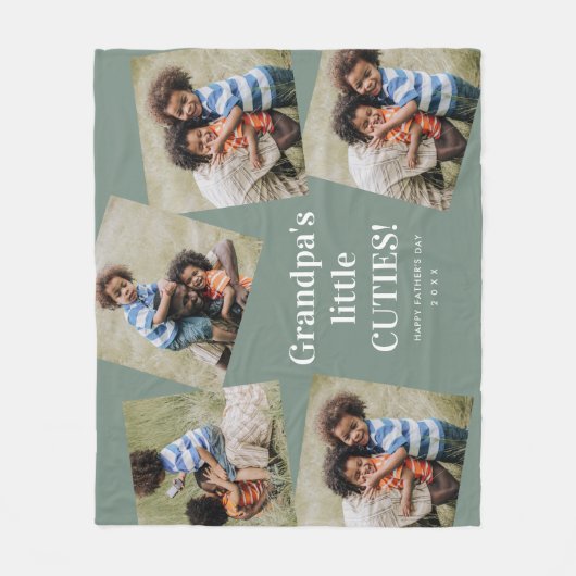 Großvaters Süssen Foto Collage Vatertag Fleecedecke (Vorderseite)