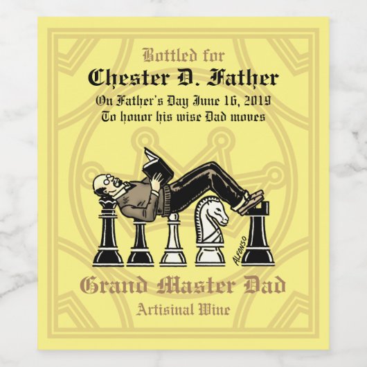 Großvatertag Weinetikett (Einzelnes Label)