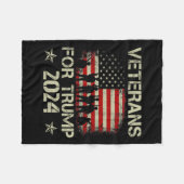 Großveteranen für Trump 2024 Amerikanische Fahne 4 Fleecedecke (Vorderseite (Horizontal))