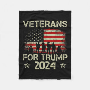 Großveteranen für Trump 2024 Amerikanische Fahne 4 Fleecedecke