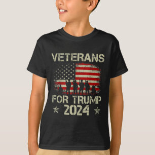 Großveteranen für Trump 2024 Amerikanische Fahne 4 T-Shirt