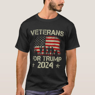 Großveteranen für Trump 2024 Amerikanische Fahne 4 T-Shirt