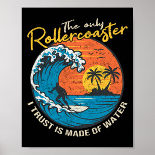 Großwellen-Surf-Grafik-Ozean-Design für Surfer M Poster