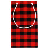 Großwildhirsche auf kariertem Lumberjack Kleine Geschenktüte (Rückseite)
