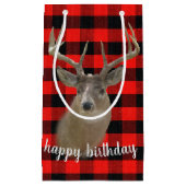 Großwildhirsche auf kariertem Lumberjack Kleine Geschenktüte (Vorderseite)