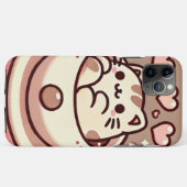 Großzügige Cat & Coffee-Niedliche Kawaii Kitty im  Case-Mate iPhone Hülle (Rückseite (Horizontal))