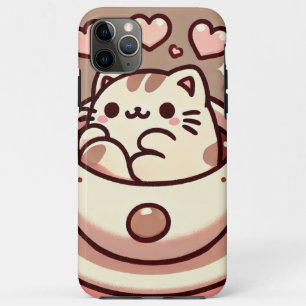 Großzügige Cat & Coffee-Niedliche Kawaii Kitty im Case-Mate iPhone Hülle