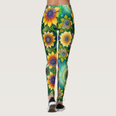 Großzügige, helle Sonnenblume Leggings (Rückseite)