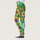 Großzügige, helle Sonnenblume Leggings (Links)