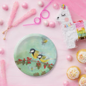 Großzügige Vogelarten und Rote Berries aus dem Haw Pappteller (Party)