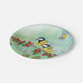 Großzügige Vogelarten und Rote Berries aus dem Haw Pappteller (Schrägansicht)