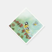 Großzügige Vogelarten und Rote Berries aus dem Haw Serviette (Ecke)