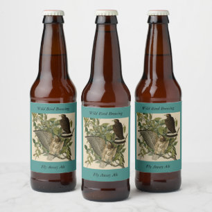 Großzügiger Hawk von Audubons Vögeln Amerikas Bierflaschenetikett