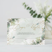 Großzügiges Boho grüne Folaige Diaper Raffle Begleitkarte (Stehend Vorderseite)