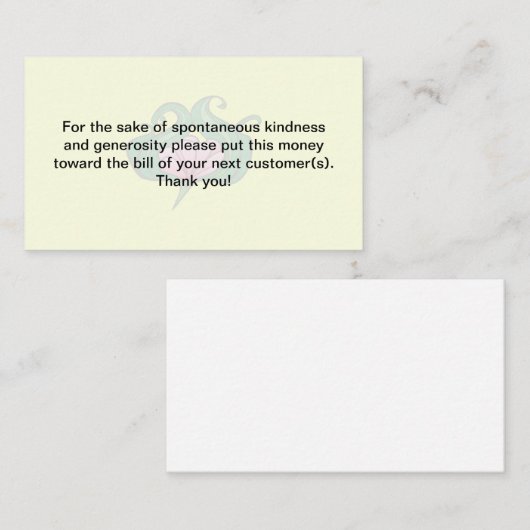 Großzügigkeitskarten mit Cartoon-Blume Visitenkarte (Vorne/Hinten)