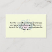 Großzügigkeitskarten mit Cartoon-Blume Visitenkarte (Vorderseite)