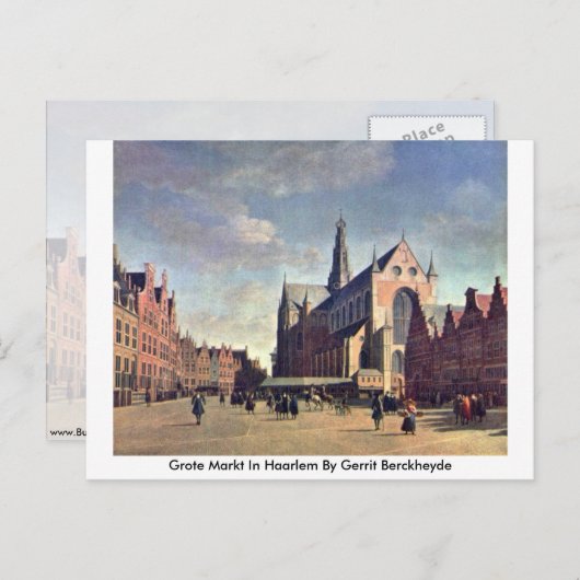 Grote Markt in Haarlem von Gerrit Berckheyde Postkarte (Vorne/Hinten)
