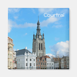 Grote Markt und St.-Martins-Kirche von Kortrijk Magnet