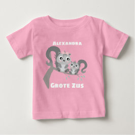 Grote zus aanpasbaar naam met eekhoorntjes baby baby t-shirt