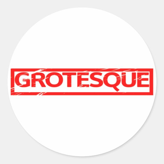Groteske Briefmarke Runder Aufkleber (Vorderseite)