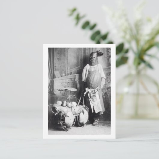 Grotesque Bizarre Beängstigend Halloween Maske Vin Postkarte (Stehend Vorderseite)