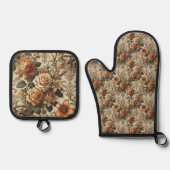 Grotesque Elegance - Gotisch Viktorianisch Ofenhandschuh & Topflappen-Set (Vorderseite)